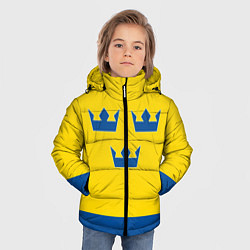 Куртка зимняя для мальчика Сборная Швеции: домашняя форма, цвет: 3D-черный — фото 2