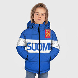 Куртка зимняя для мальчика Сборная Финляндии: домашняя форма, цвет: 3D-черный — фото 2