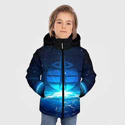 Куртка зимняя для мальчика Космические войска, цвет: 3D-светло-серый — фото 2