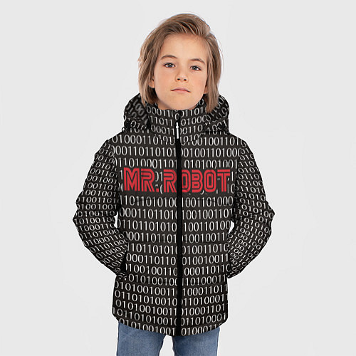 Зимняя куртка для мальчика Mr. Robot: Binary code / 3D-Светло-серый – фото 3
