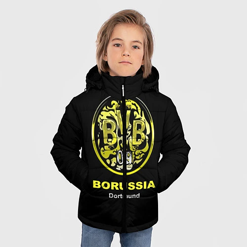 Зимняя куртка для мальчика Borussia Dortmund / 3D-Светло-серый – фото 3