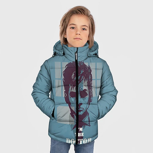 Зимняя куртка для мальчика I'm the doctor / 3D-Светло-серый – фото 3