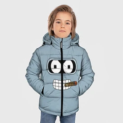 Куртка зимняя для мальчика Лицо Бендера, цвет: 3D-черный — фото 2