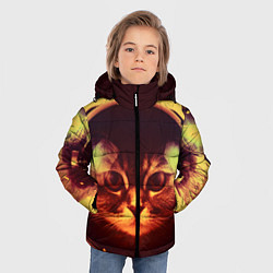 Куртка зимняя для мальчика Кот космонавт, цвет: 3D-черный — фото 2
