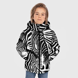 Куртка зимняя для мальчика Полосатая зебра, цвет: 3D-светло-серый — фото 2