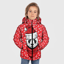 Куртка зимняя для мальчика Панда Клаус, цвет: 3D-черный — фото 2