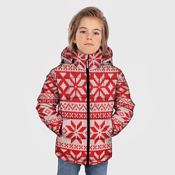 Куртка зимняя для мальчика Красный свитер, цвет: 3D-черный — фото 2