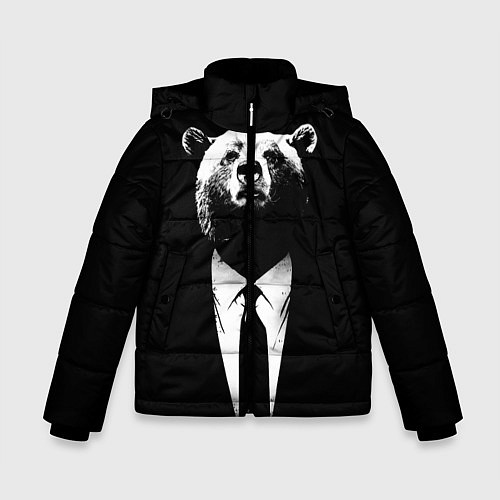 Зимняя куртка для мальчика Медведь бизнесмен / 3D-Красный – фото 1