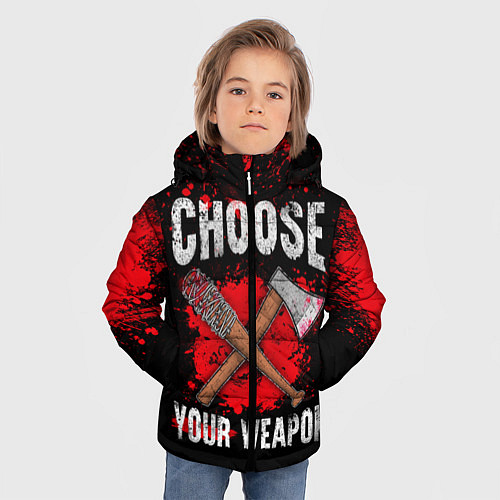 Зимняя куртка для мальчика Choose Your Weapon / 3D-Светло-серый – фото 3