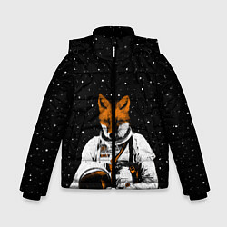 Куртка зимняя для мальчика Лис космонавт, цвет: 3D-черный