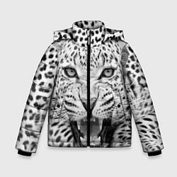 Куртка зимняя для мальчика Белый леопард, цвет: 3D-черный