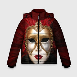Куртка зимняя для мальчика Венецианская маска, цвет: 3D-красный
