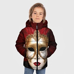 Куртка зимняя для мальчика Венецианская маска, цвет: 3D-черный — фото 2