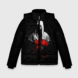 Куртка зимняя для мальчика Мертвый боксер, цвет: 3D-черный