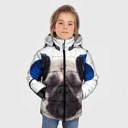 Куртка зимняя для мальчика Мопс в наушниках, цвет: 3D-светло-серый — фото 2