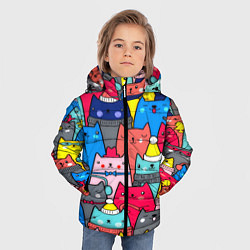Куртка зимняя для мальчика Отряд котиков, цвет: 3D-черный — фото 2