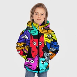 Куртка зимняя для мальчика Кошачьи мордочки, цвет: 3D-черный — фото 2