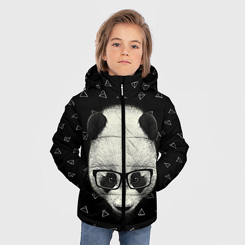 Зимняя куртка для мальчика Умная панда / 3D-Светло-серый – фото 3