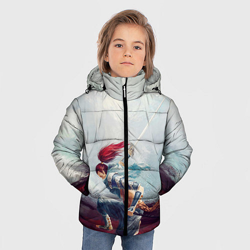 Зимняя куртка для мальчика Ясуо / 3D-Светло-серый – фото 3