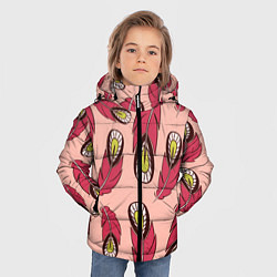 Куртка зимняя для мальчика Красные перья, цвет: 3D-черный — фото 2