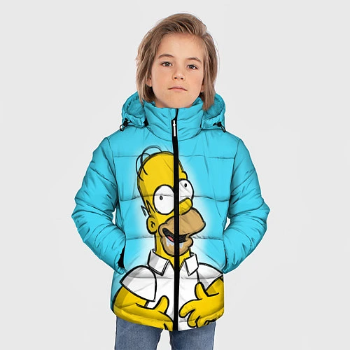 Зимняя куртка для мальчика Аппетит Гомера / 3D-Светло-серый – фото 3