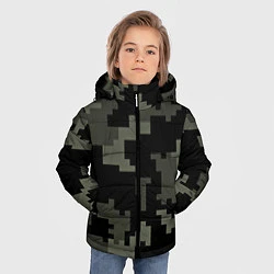 Куртка зимняя для мальчика Камуфляж пиксельный: черный/серый, цвет: 3D-светло-серый — фото 2