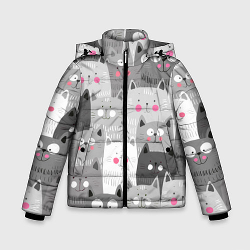 Зимняя куртка для мальчика Котейки 2 / 3D-Светло-серый – фото 1