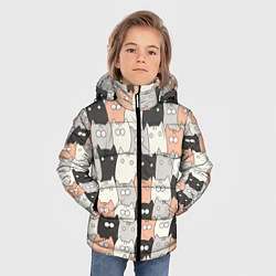 Куртка зимняя для мальчика Котики, цвет: 3D-светло-серый — фото 2