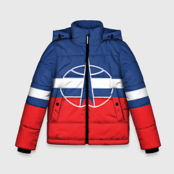 Куртка зимняя для мальчика Флаг космический войск РФ, цвет: 3D-красный