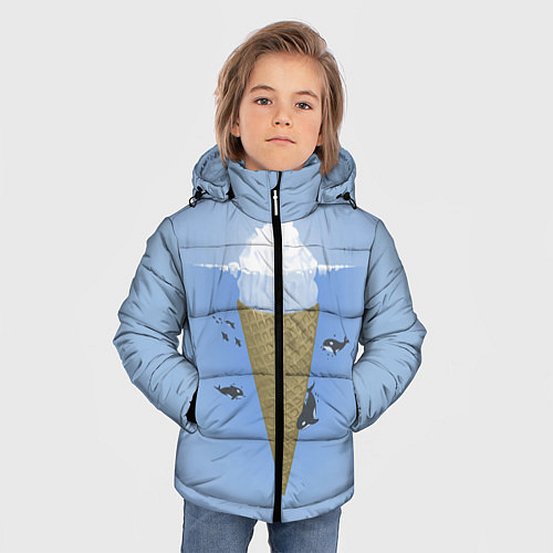Зимняя куртка для мальчика Мороженое / 3D-Светло-серый – фото 3