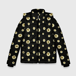 Куртка зимняя для мальчика Ромашки, цвет: 3D-черный