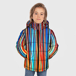 Куртка зимняя для мальчика Colored stripes, цвет: 3D-черный — фото 2