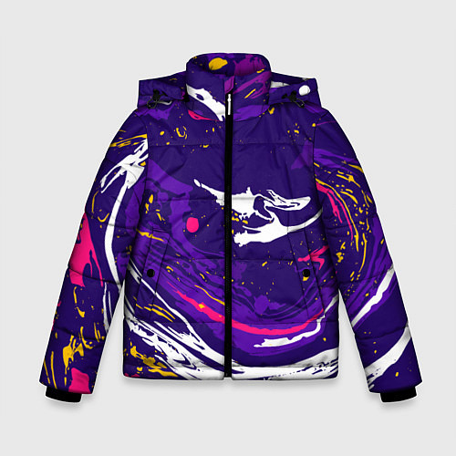 Зимняя куртка для мальчика Фиолетовый акрил / 3D-Красный – фото 1