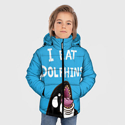 Куртка зимняя для мальчика I eat dolphins, цвет: 3D-черный — фото 2
