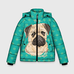 Куртка зимняя для мальчика Pug Mops, цвет: 3D-светло-серый