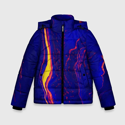 Зимняя куртка для мальчика Ультрафиолетовые разводы / 3D-Красный – фото 1