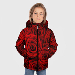 Куртка зимняя для мальчика Красные розы, цвет: 3D-черный — фото 2