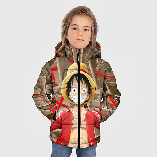Зимняя куртка для мальчика Ван-Пис / 3D-Светло-серый – фото 3
