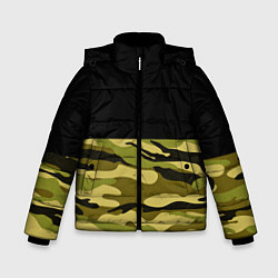 Куртка зимняя для мальчика Лесной Камуфляж, цвет: 3D-черный