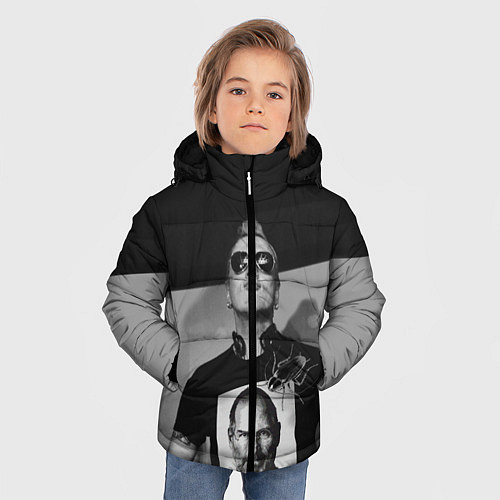 Зимняя куртка для мальчика Тараканы / 3D-Светло-серый – фото 3