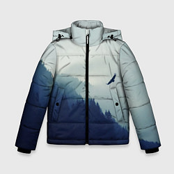 Куртка зимняя для мальчика Орел над Лесом, цвет: 3D-светло-серый