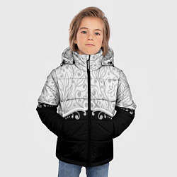 Куртка зимняя для мальчика Флористика, цвет: 3D-черный — фото 2
