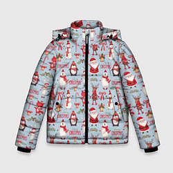 Куртка зимняя для мальчика Рождественская Милота, цвет: 3D-светло-серый