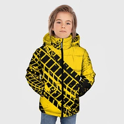 Куртка зимняя для мальчика Следы покрышек, цвет: 3D-черный — фото 2
