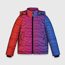 Куртка зимняя для мальчика Цветные волны, цвет: 3D-черный