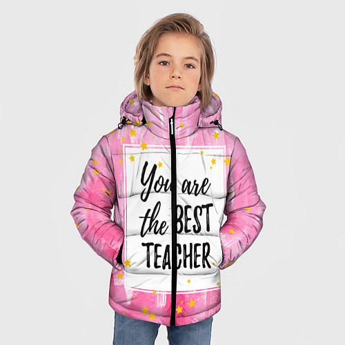 Зимняя куртка для мальчика Лучший учитель / 3D-Светло-серый – фото 3