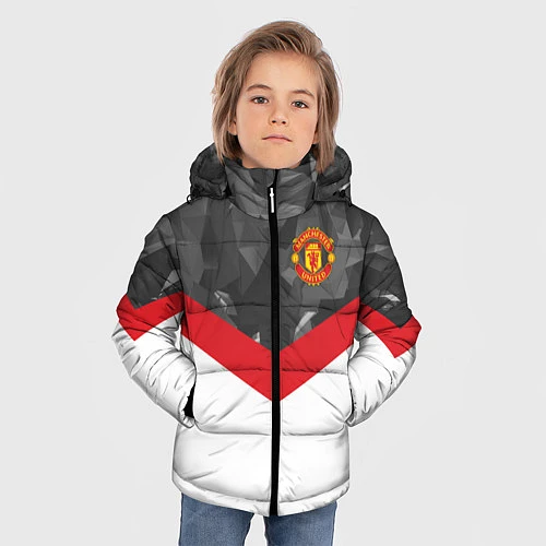 Зимняя куртка для мальчика Man United FC: Grey Polygons / 3D-Светло-серый – фото 3