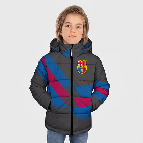 Зимняя куртка для мальчика Barcelona FC: Dark style / 3D-Светло-серый – фото 3