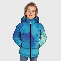 Куртка зимняя для мальчика Синяя акварель, цвет: 3D-черный — фото 2