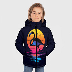 Куртка зимняя для мальчика Фламинго – дитя заката, цвет: 3D-черный — фото 2